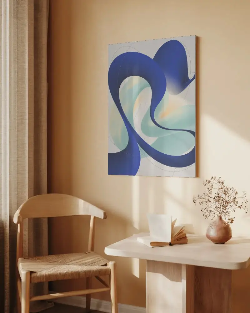 Cozy Interior Canvas Mockup Showcasing Wall Art And Relaxing Reading Area