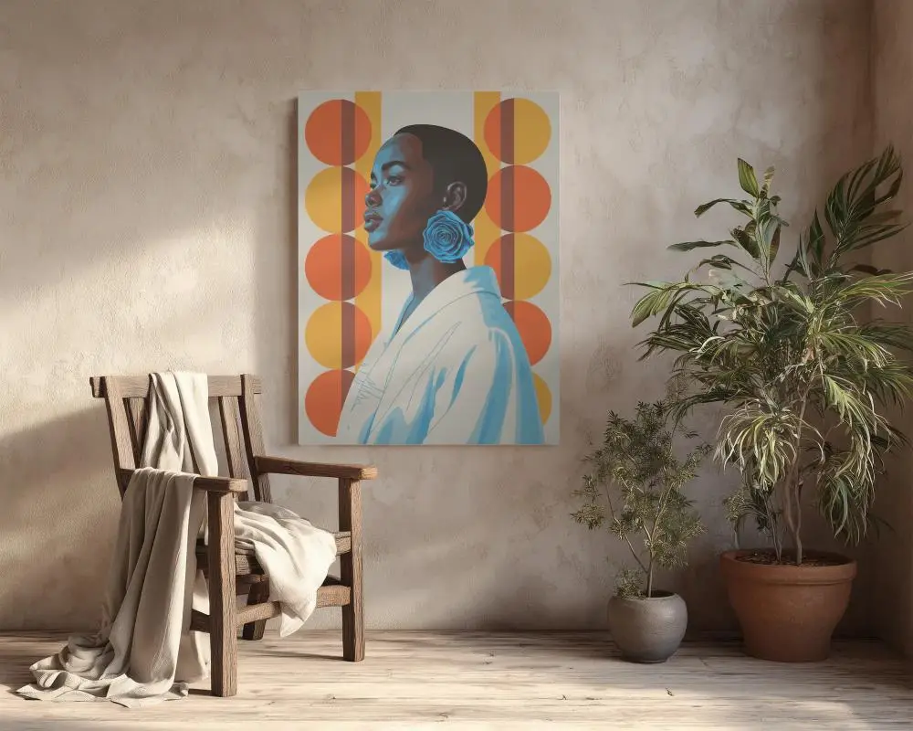 Minimalist Canvas Mockup With Natural Light And Rustic Modern Interior Design Elements