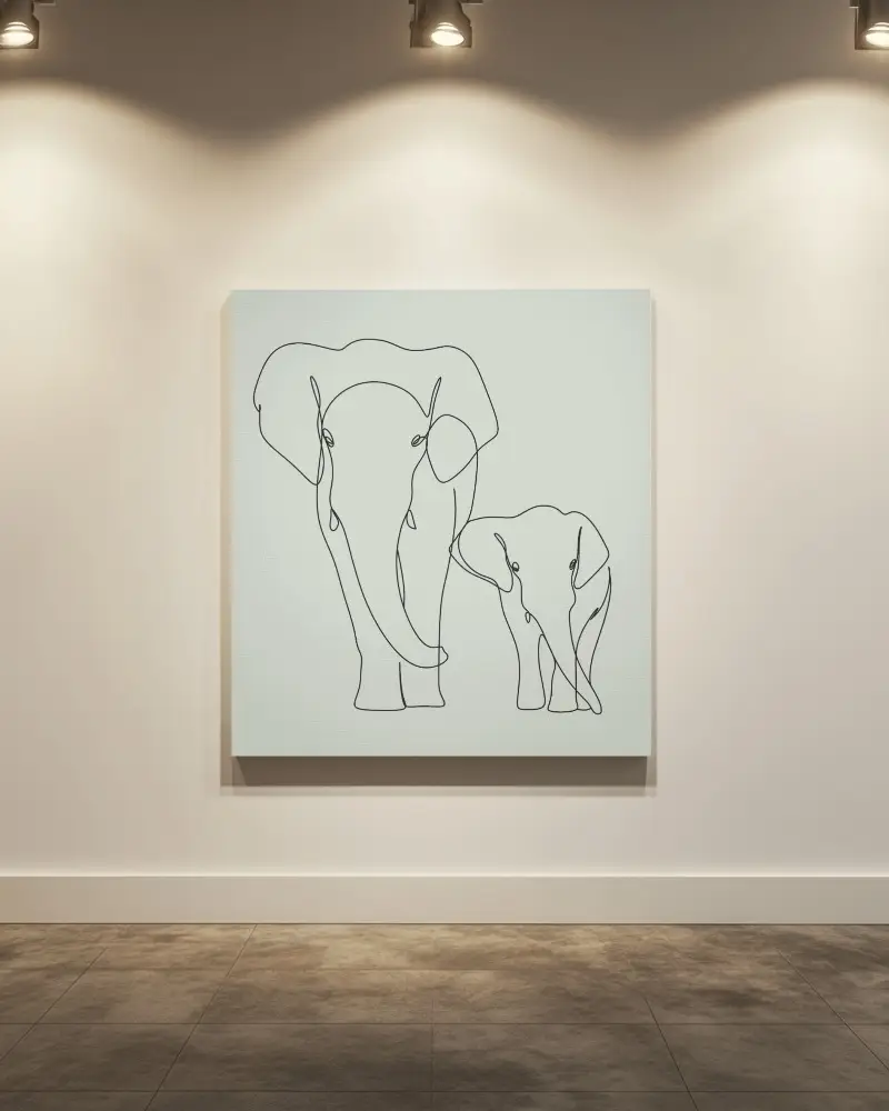 Gallery Wall Canvas Mockup Soft Spotlights Modern Exhibition Space Elegant And Sophisticated Display 036