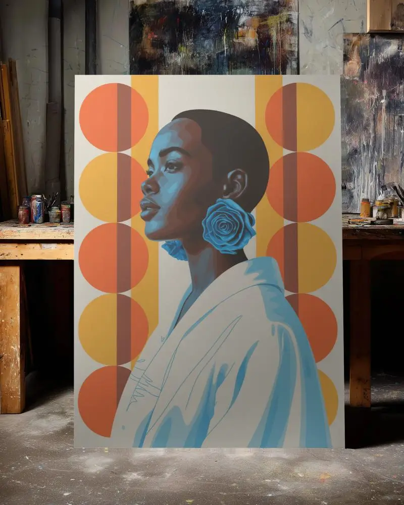 High Resolution Canvas Mockup For Custom Artworks And Digital Painting Display In Studio