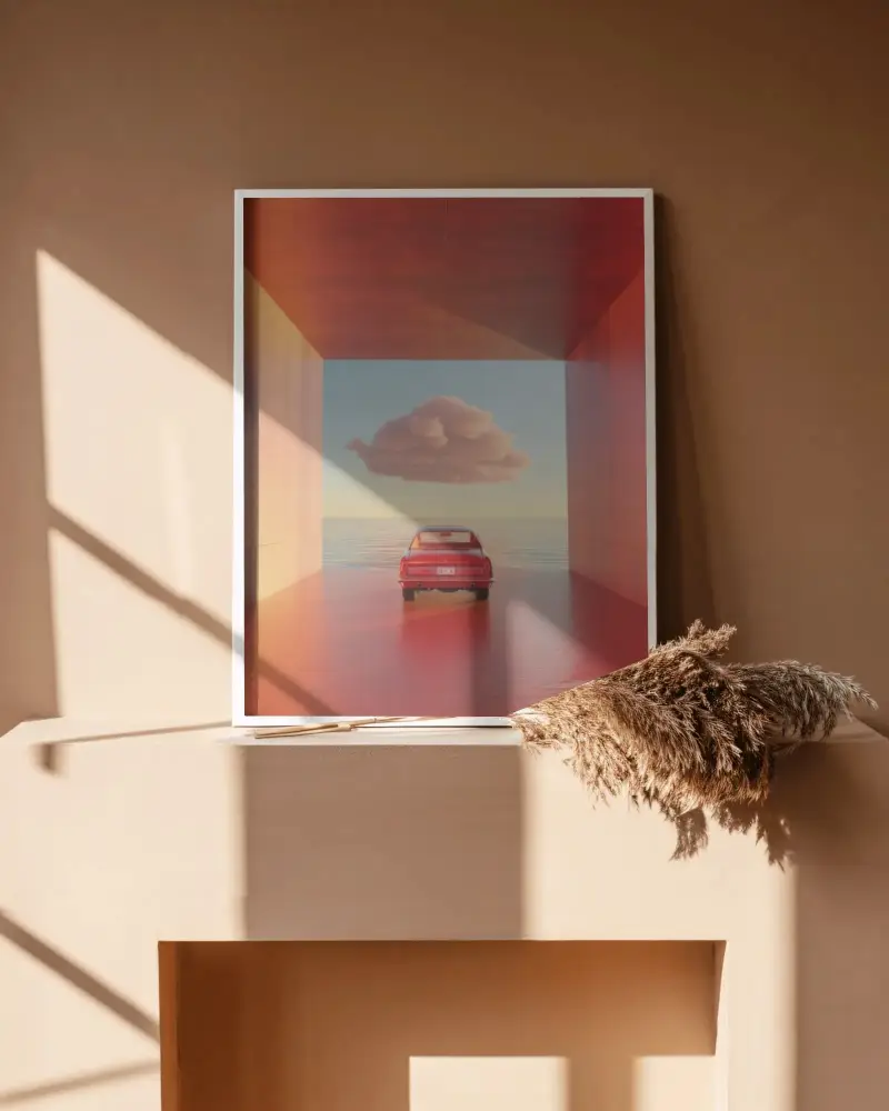 Blank Canvas Mockup With Natural Light Shadow And Minimalist Home Decor Accessory Display