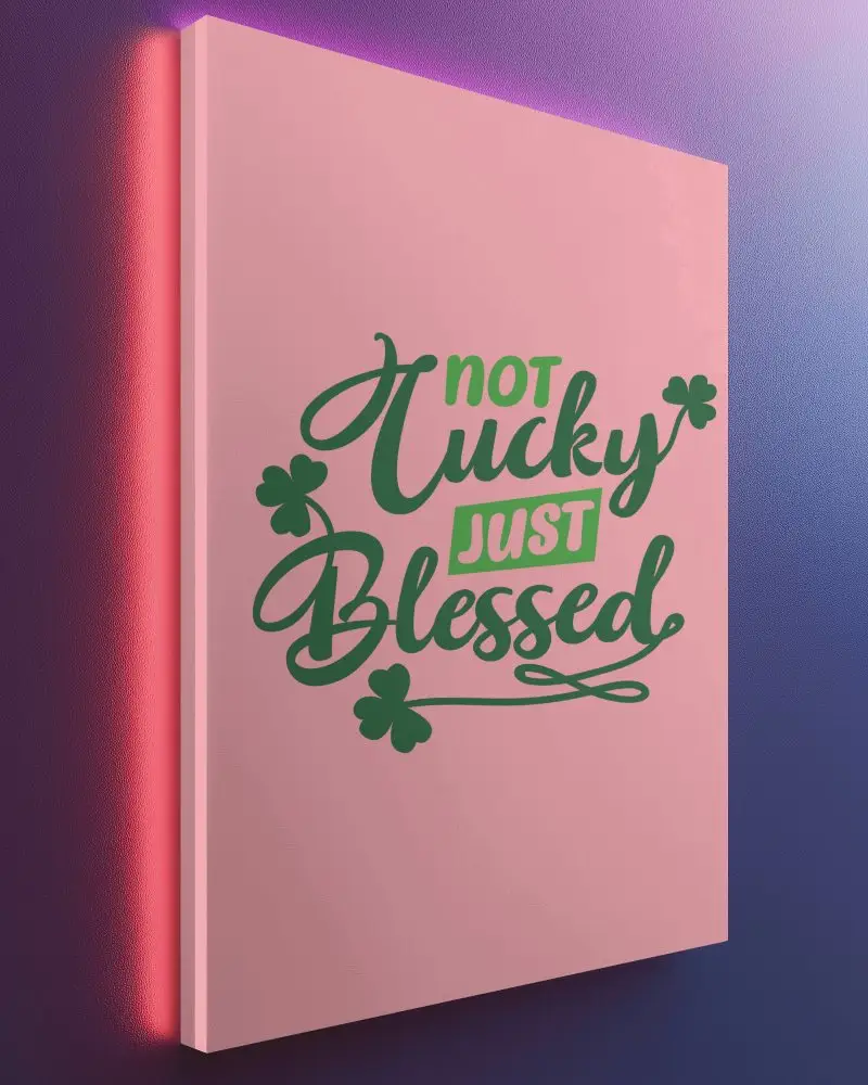 Neon Glow Canvas Mockup Angled White Frame On Purple Gradient Wall With Vibrant Red And Pink Backlighting 070