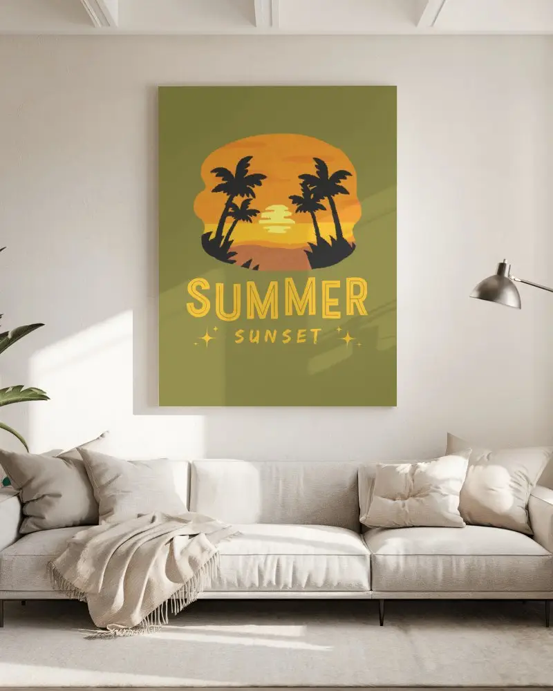 Sunlit Modern Interior Canvas Mockup Cozy Neutral Living Room With Soft Textiles And Natural Light Serene And Inviting Ambience 072