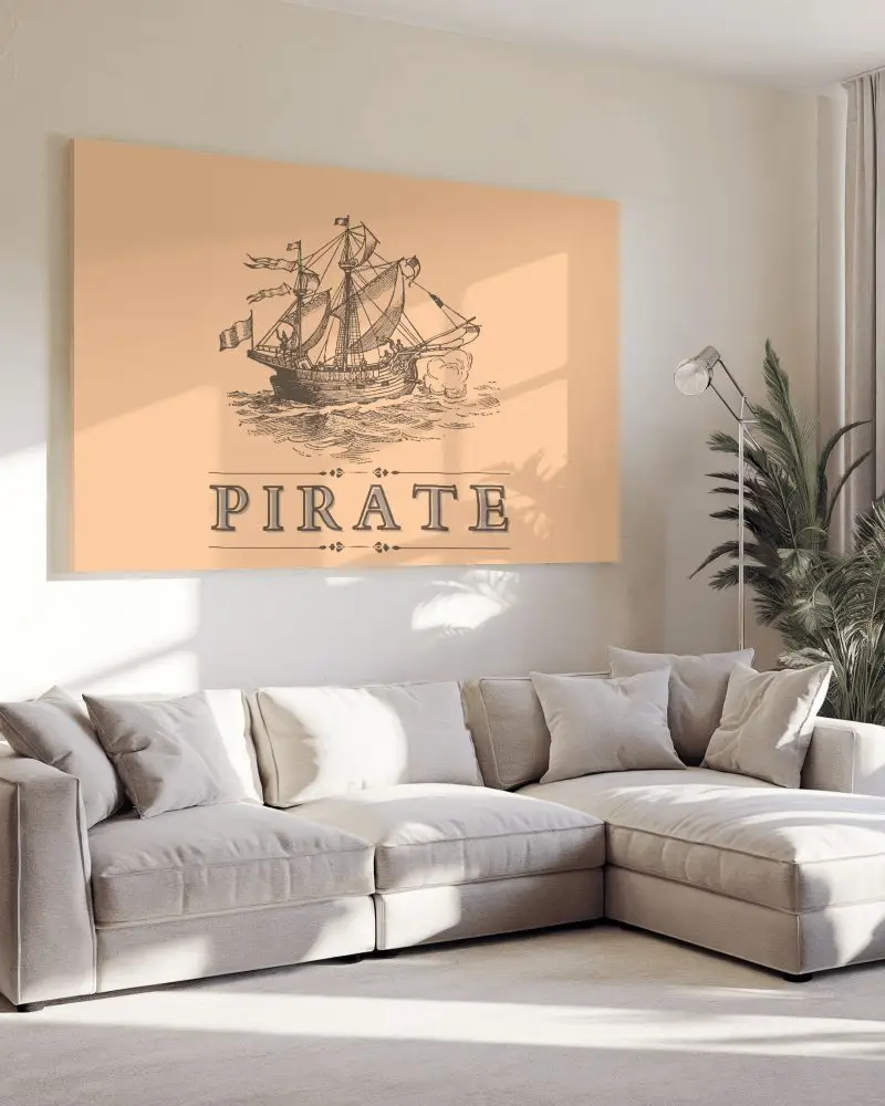 Minimalist Sunlit Interior Canvas Mockup Bright Neutral Living Room With Plush Sectional Sofa And Greenery Tranquil And Modern Ambience 074