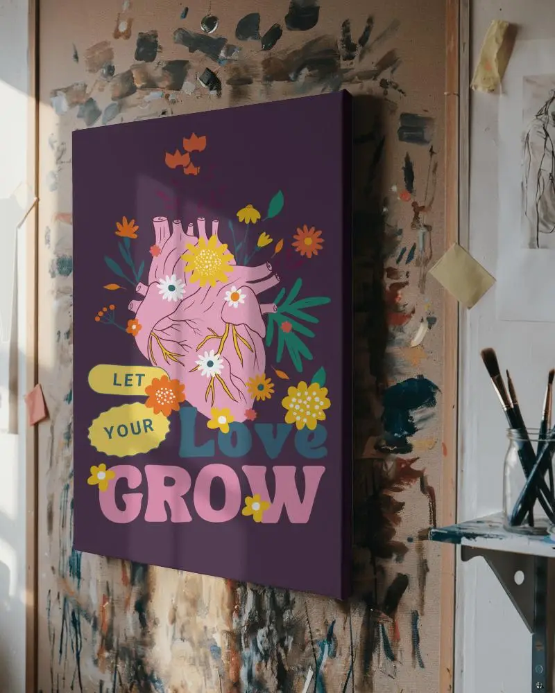 Sunlit Art Studio Canvas Mockup Textured Paint Splattered Wall Creative And Artistic Ambience 077