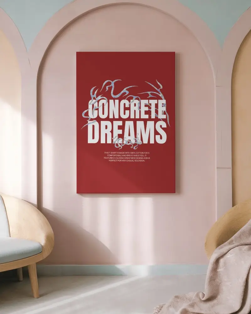 Pastel Arched Wall Canvas Mockup Soft Sunlight Warm And Inviting Modern Minimalist Interior 082