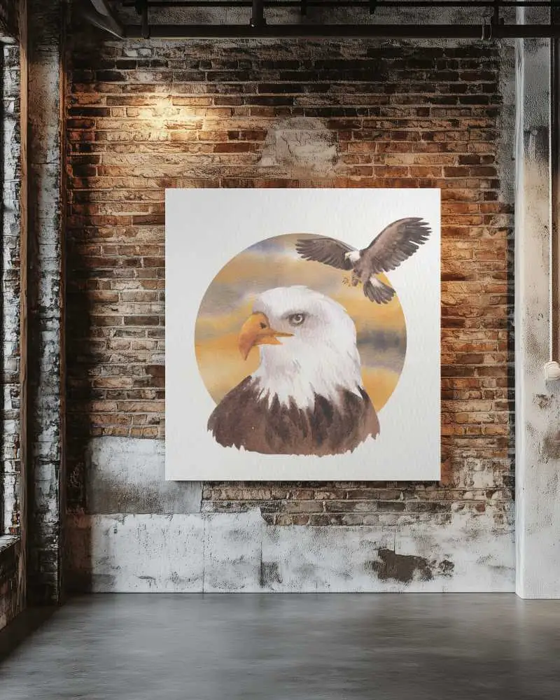 Industrial Loft Canvas Mockup Exposed Brick Wall Modern Minimalist Art Display Moody Lighting And Rustic Texture