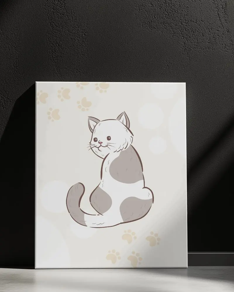 Modern Leaning Canvas Mockup Against Textured Black Wall With Dramatic Light And Shadow