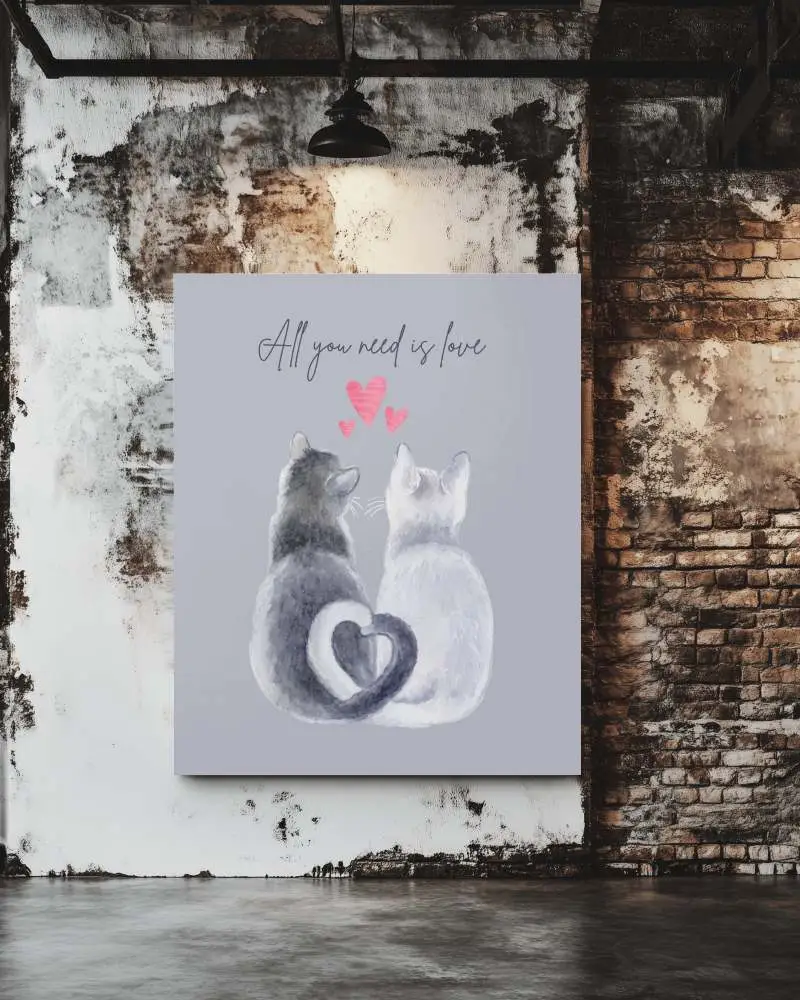 Industrial Loft Wall Canvas Mockup Rustic Exposed Brick And Weathered Plaster Background With Hanging Light