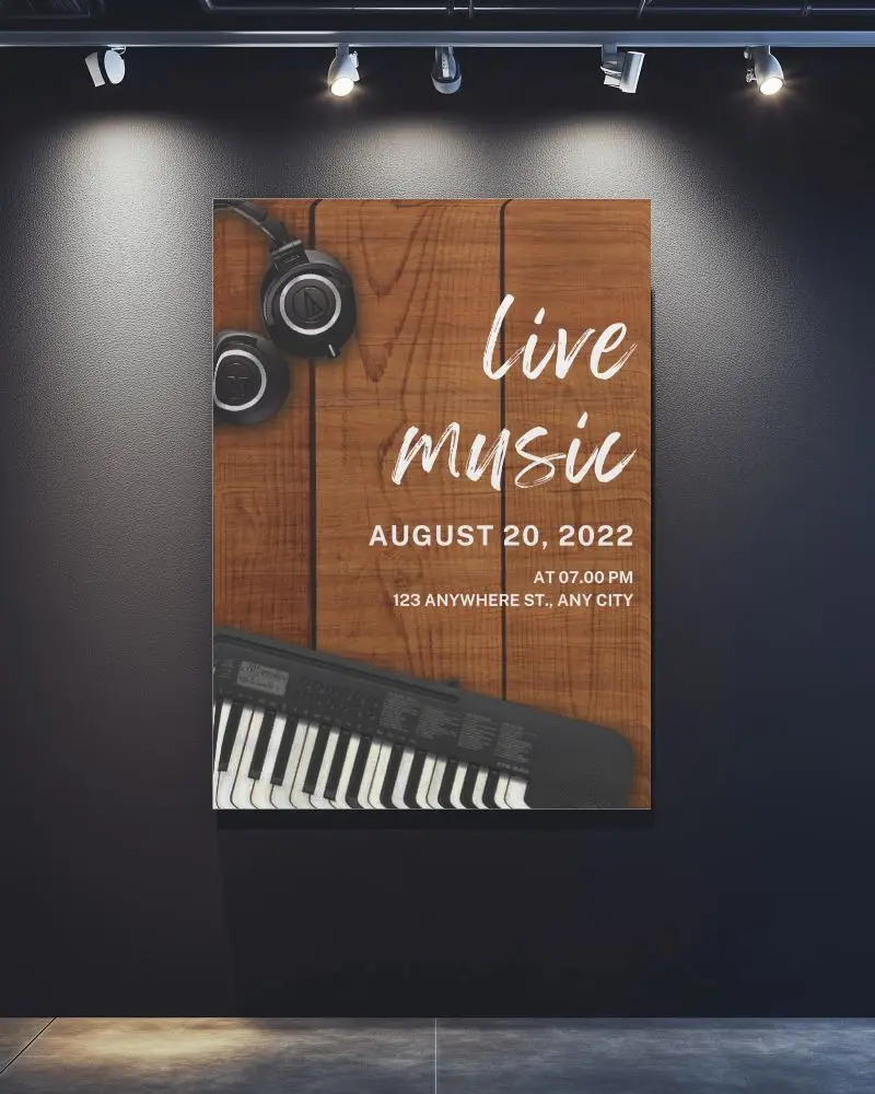 Dark Mode Canvas Mockup Illuminated Art Piece On Deep Gray Wall Mysterious And Dramatic Presentation