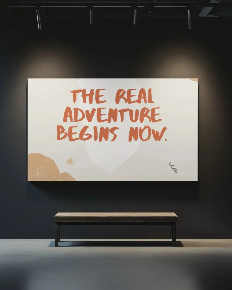 Luxury Gallery Canvas Mockup Wide Wall Mounted Art Above Modern Wooden Bench Moody Spotlighting Sleek And Elegant Display