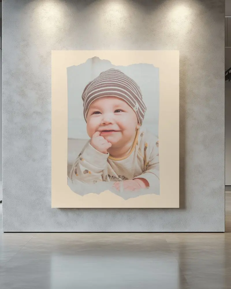 Modern Art Gallery Wall Canvas Mockup With Soft Spotlighting On Textured Neutral Background