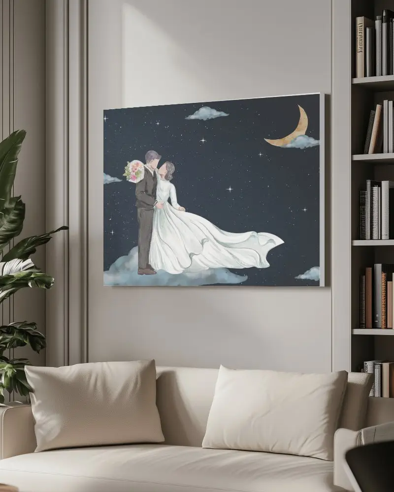 Sunlit Interior Canvas Mockup Modern Living Room Minimalist Design With Neutral Tones And Cozy Ambience