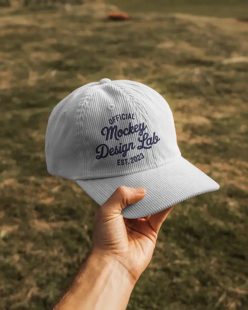 High Quality Corduroy Baseball Cap Mockup For Personalized Streetwear Accessories And Merchandise