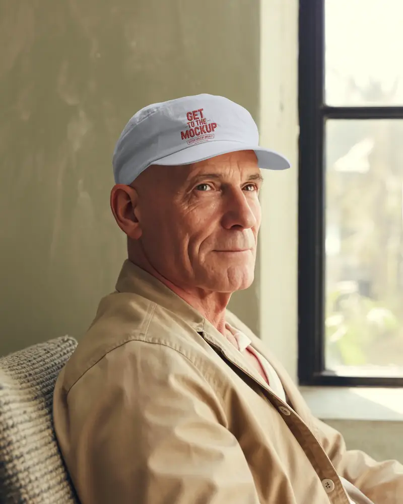 Classic Mens Casual Cap Mockup For Stylish Headwear Promotions And Fashion Marketing