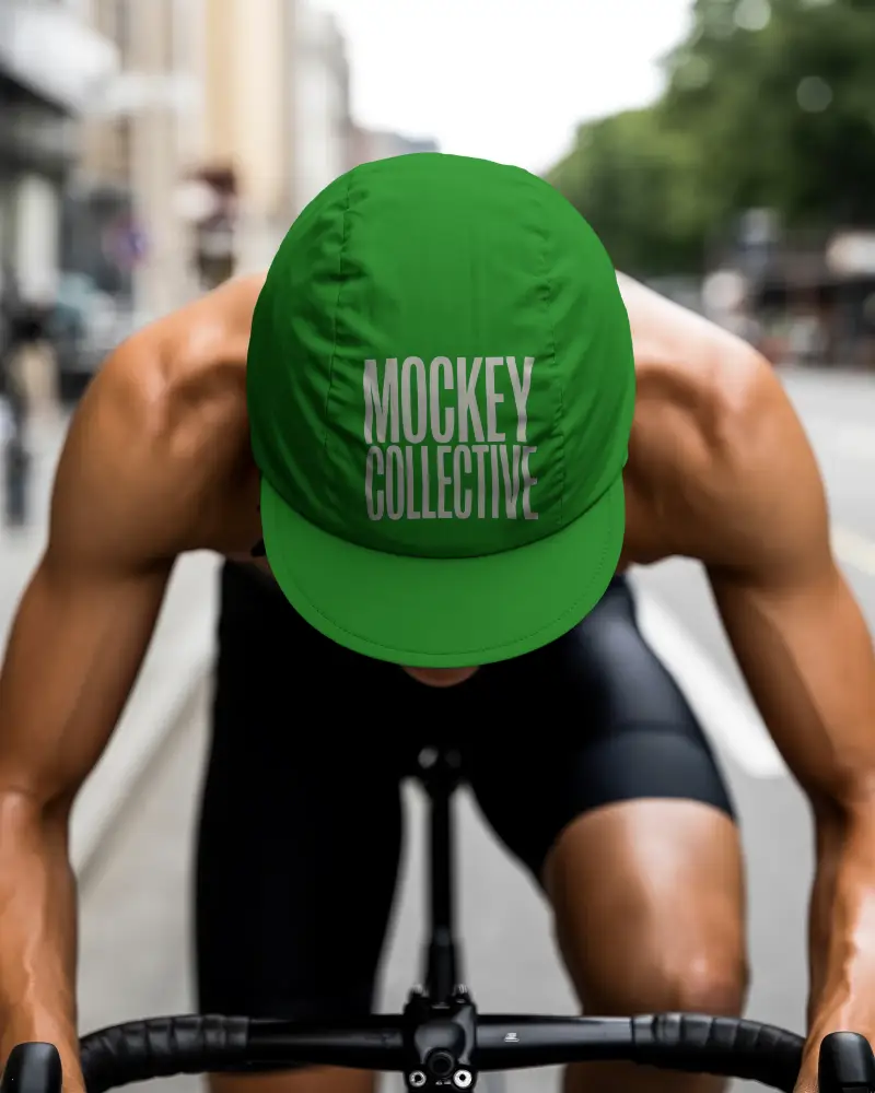 Performance Cycling Cap Mockup Design For Professional Biking On City Roads Outdoor