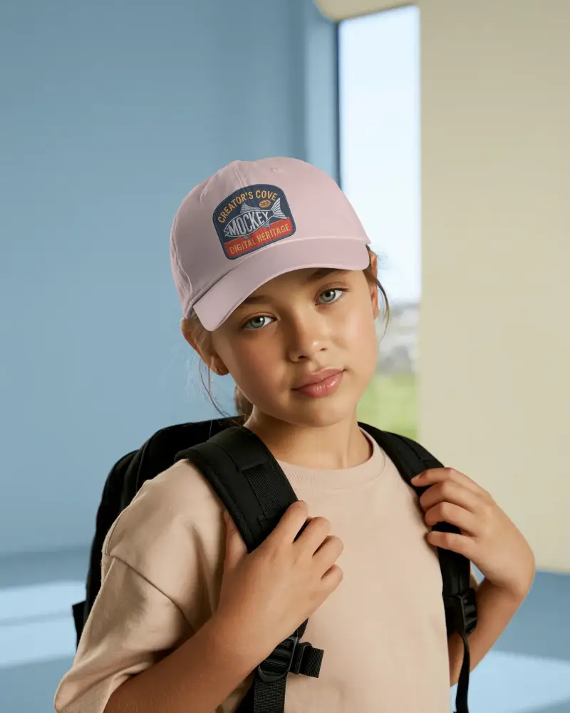 Youth Sporty Cap Mockup With Backpack For Fashion And Casual Style Branding And Promotion