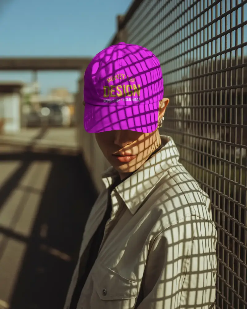 Street Style Cap Mockup Urban Fashion Accessory Outdoor Look Modern Design Trendy Apparel