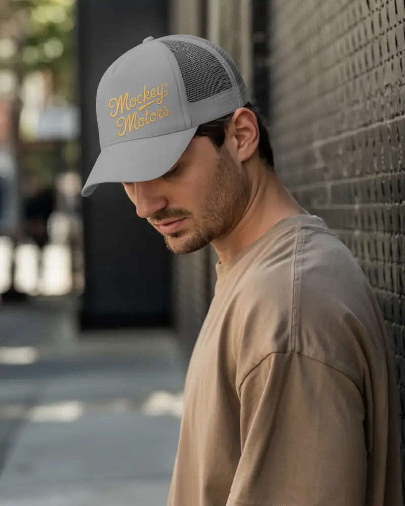 Stylish Trucker Cap Mockup Breathable Mesh Back For Casual And Sporty Outdoor Wear