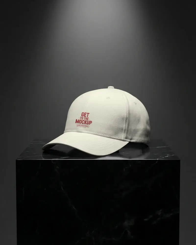 Premium Quality Cotton Cap Mockup With Adjustable Backstrap For Durable Comfort And Style