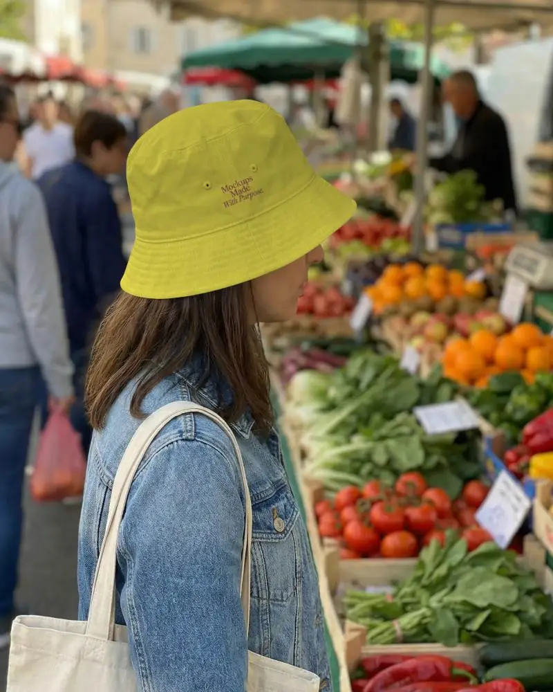 Casual Unisex Bucket Cap Mockup Perfect For Daily Wear And All Season Outdoor Activities
