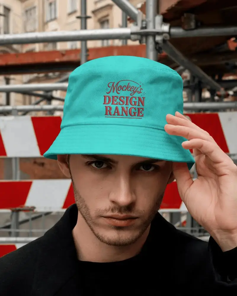 Stylish Bucket Hat Mockup For Custom Printed Designs Fashionable Headwear Presentation