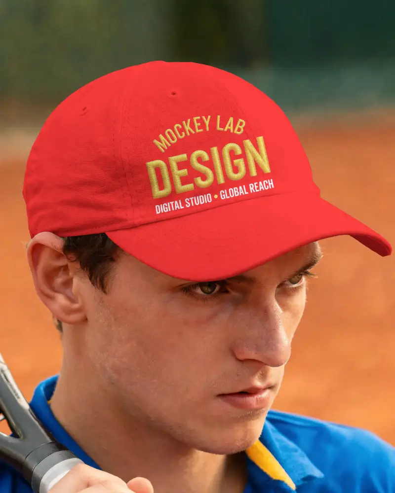 Classic Six Panel Baseball Cap Mockup With Curved Visor And Adjustable Back Closure For Sports