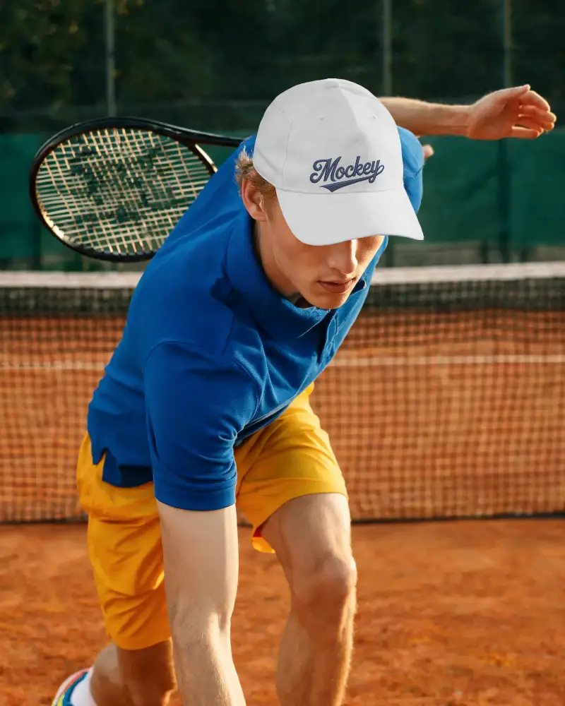 Lightweight Customizable Cap Mockup Perfect For Tennis Training And Court Activities
