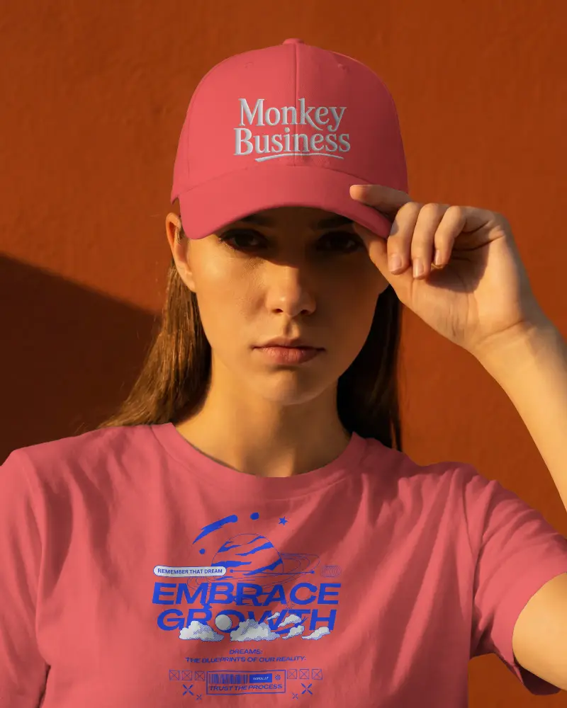 Template For Cap Mockup With Realistic Human Model In Minimalist Studio Environment