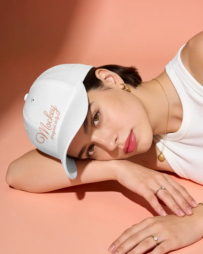 Stylish Womens Baseball Cap Mockup For Fashion Brand Promotions And Advertisement Use