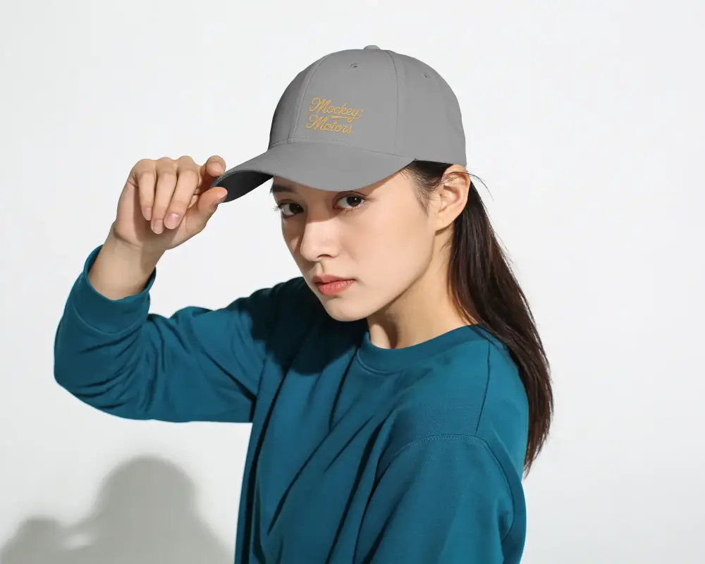 Trendy Six Panel Cap Mockup For Promoting Custom Embroidery Or Branded Headwear Fashion