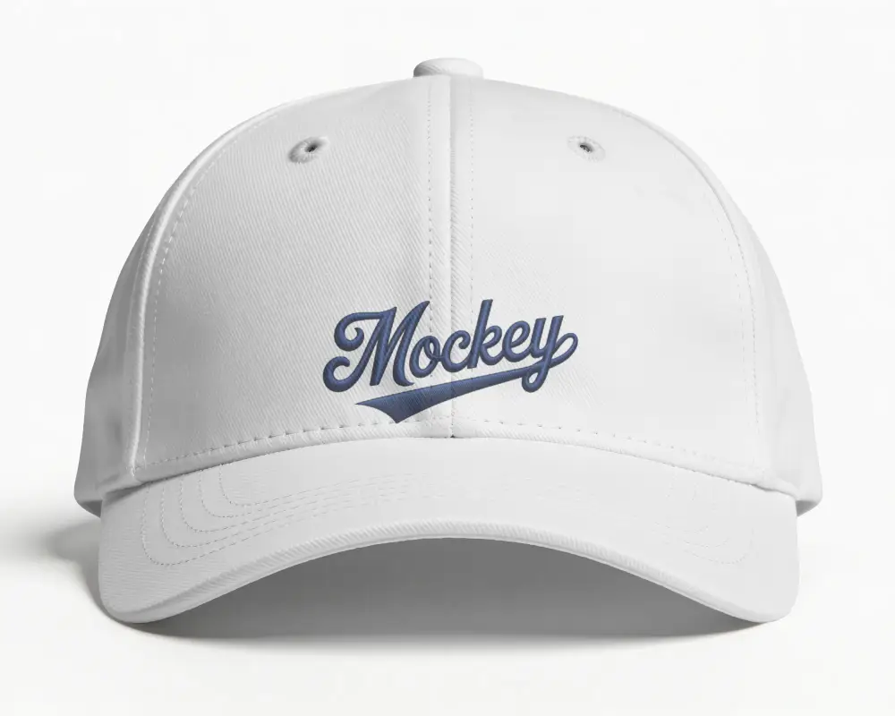 Clean Minimalist Baseball Cap Mockup With Stitch Detail For Fashion Accessory Showcase