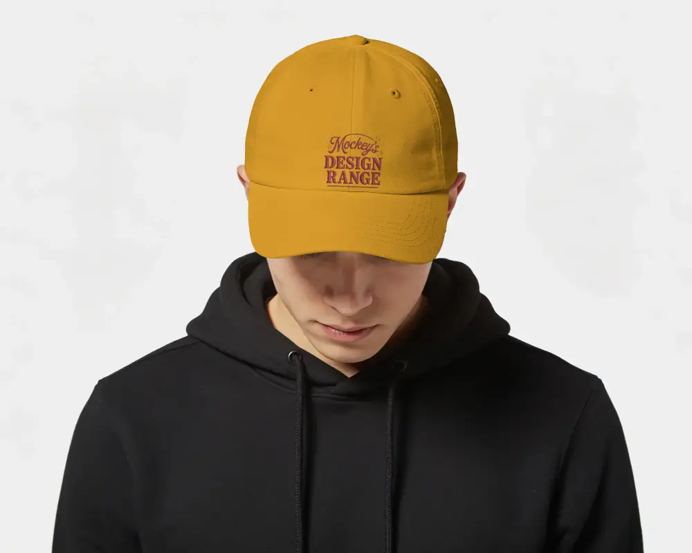 Classic Six Panel Baseball Cap Mockup With Curved Brim And Adjustable Backstrap For Comfort