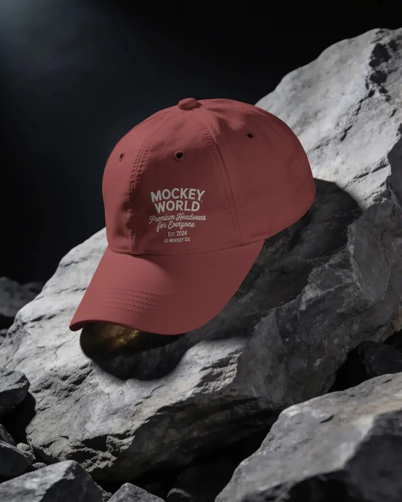 Realistic Baseball Cap Mockup Showcasing Detail For Fashion And Sportswear Brands