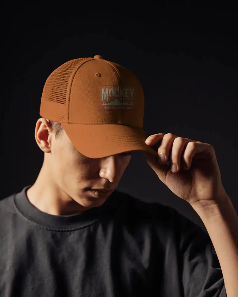 Breathable Trucker Cap Mockup With Curved Brim Ideal For Outdoor Activities And Everyday Style