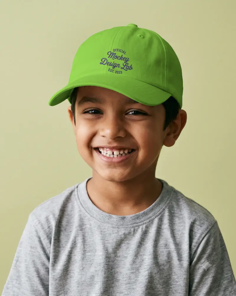 Trendy Youth Baseball Cap Mockup Ideal For Kids Fashion Accessory And Sporting Activities Use