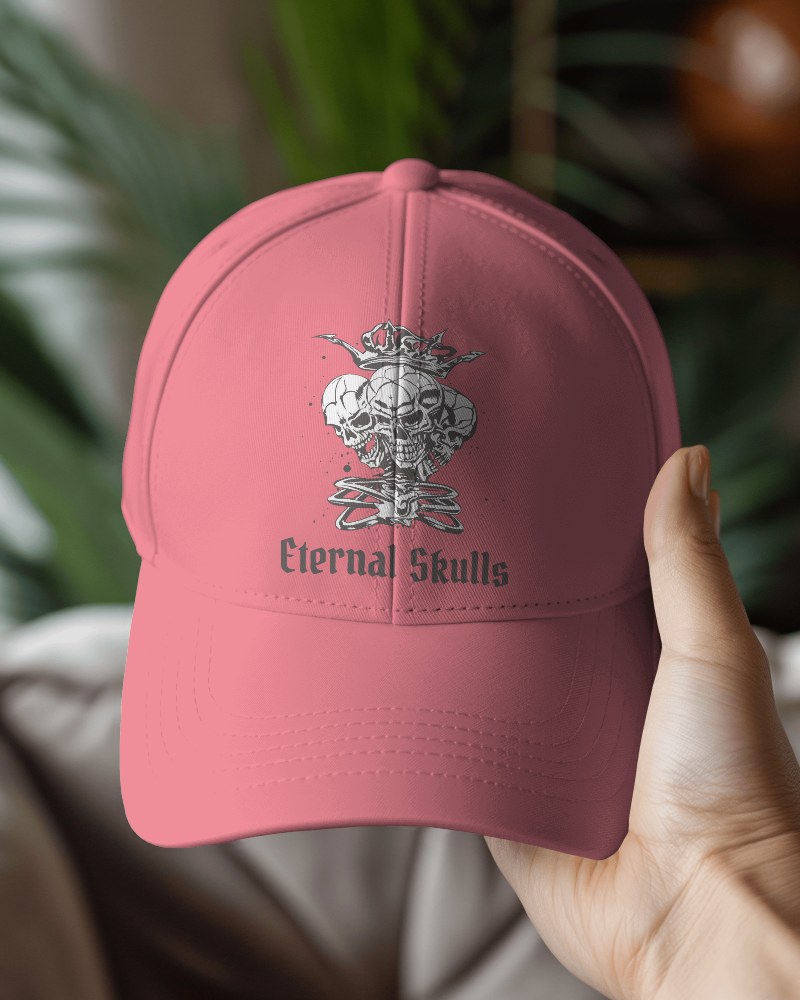 Baseball Cap Mockup In Hand With Plants In Background