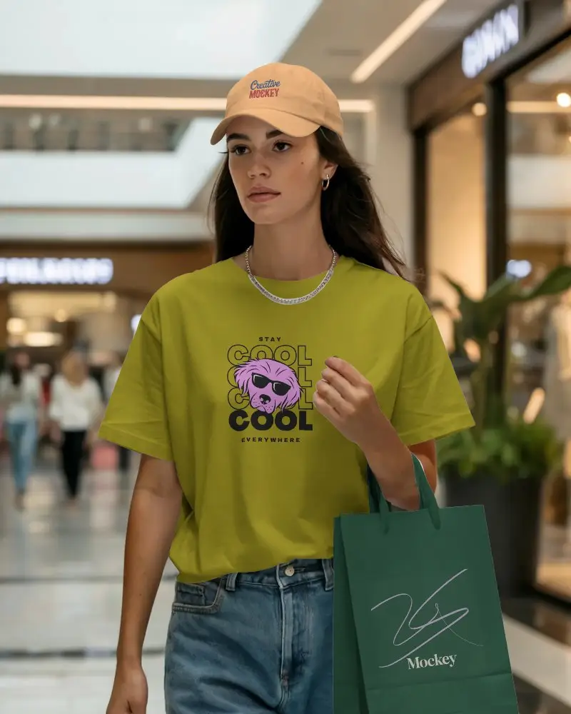 Casual Streetwear Cap And Tshirt Mockup For Modern Fashion Brands And Ecommerce