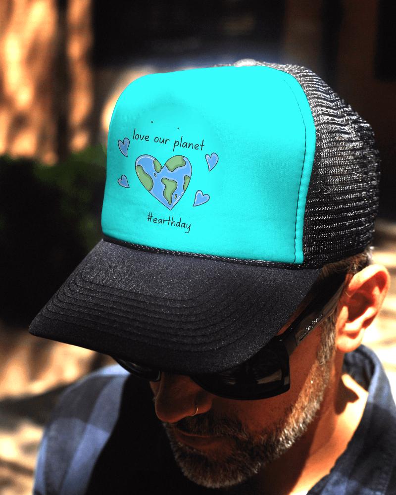 Trucker Hat Mockup With Sunglasses And Outdoor Vibe