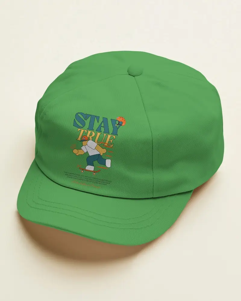 Casual White Baseball Cap Mockup On Cream Background Soft Shadows And Relaxed Structure