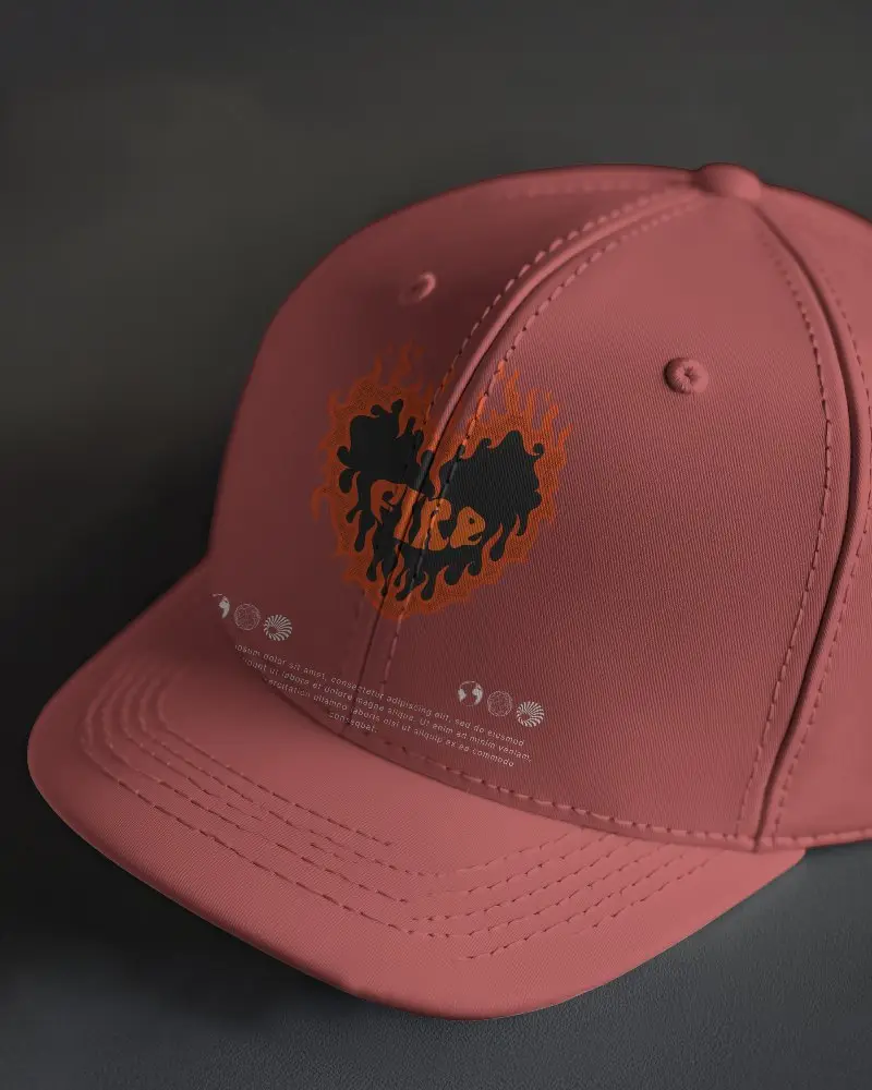 Minimalist Studio Baseball Cap Mockup Angled Front View Clean White Hat On Dark Background With Subtle Texture