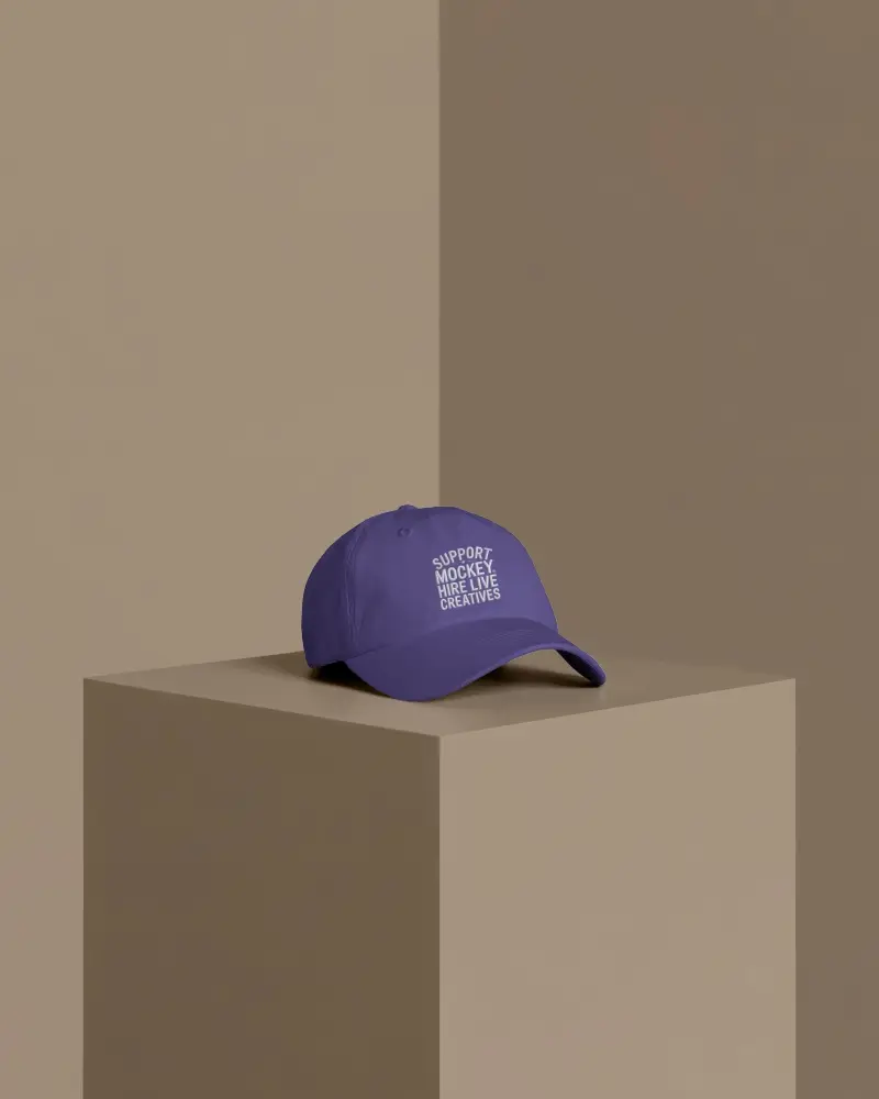 Classic Adjustable Cap Mockup For Branding And Promotional Purposes On Pedestal