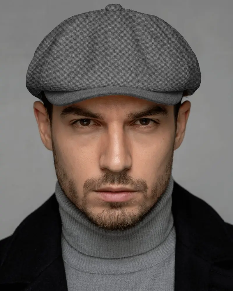 Premium Flat Cap Mockup For Mens Headwear Brand Promotion And Stylish Look Template