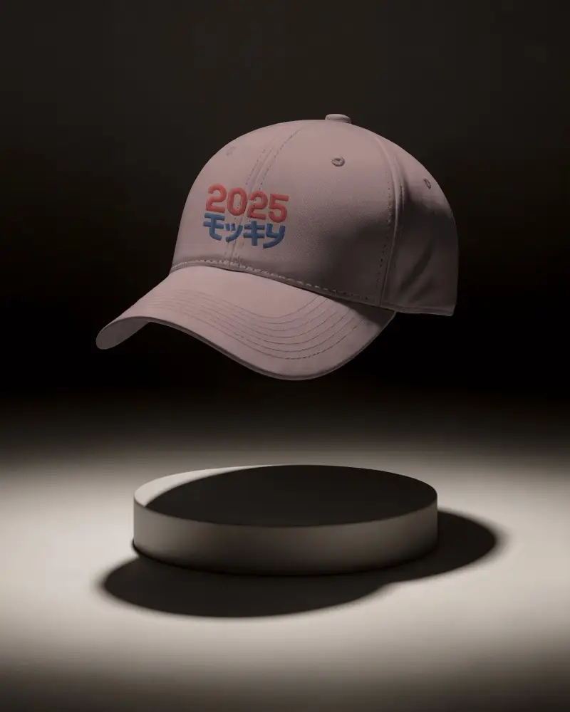 Classic Baseball Cap Floating Above Round Pedestal For Clean Product Display