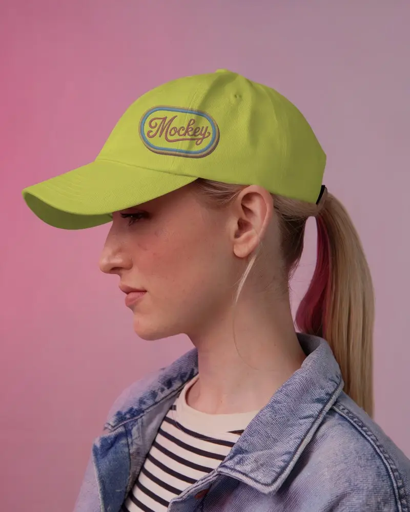 Realistic Side View Cap Mockup For Sporty And Casual Headwear Branding Materials