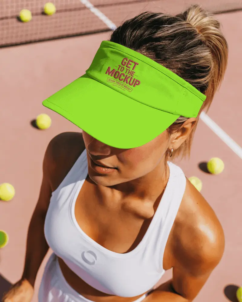 Stylish Sporty Tennis Visor Cap Mockup For Athletic Women Perfect For Outdoor Gaming