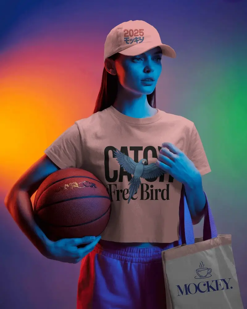 Stylish Casual Cap Mockup For Athletic Women Sporty Headwear Template For Branding