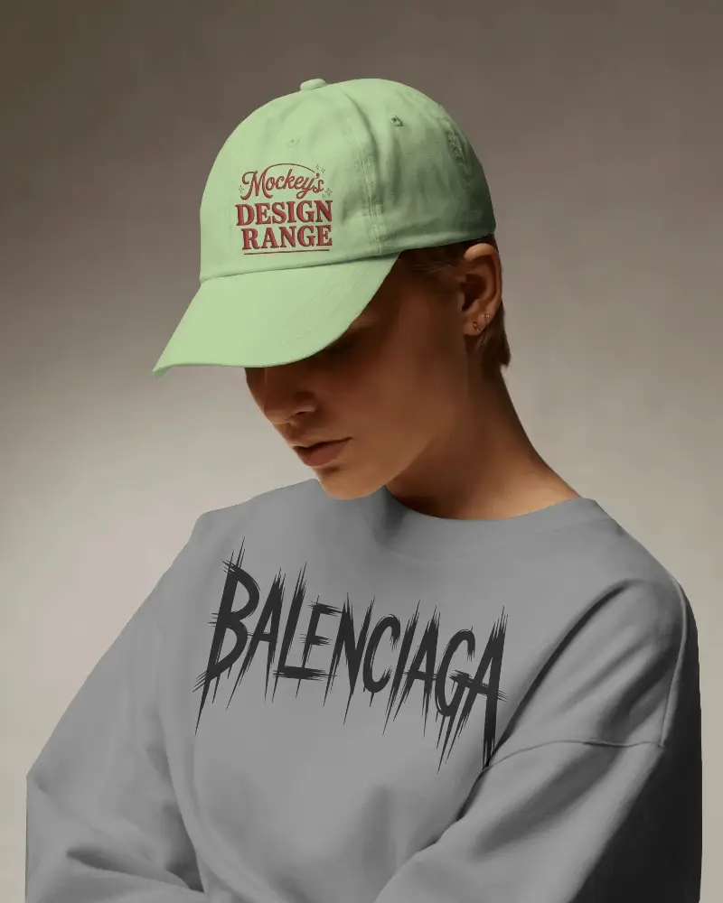 Soft Fitted Unisex Cap Mockup Adjustable Back Strap And Classic Six Panel Seams