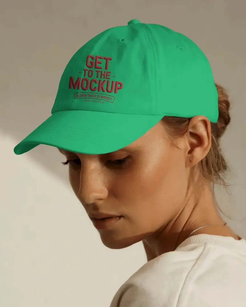 Classic Baseball Cap Fashionable Casual Wear Soft Fabric Adjustable Fit Mockup