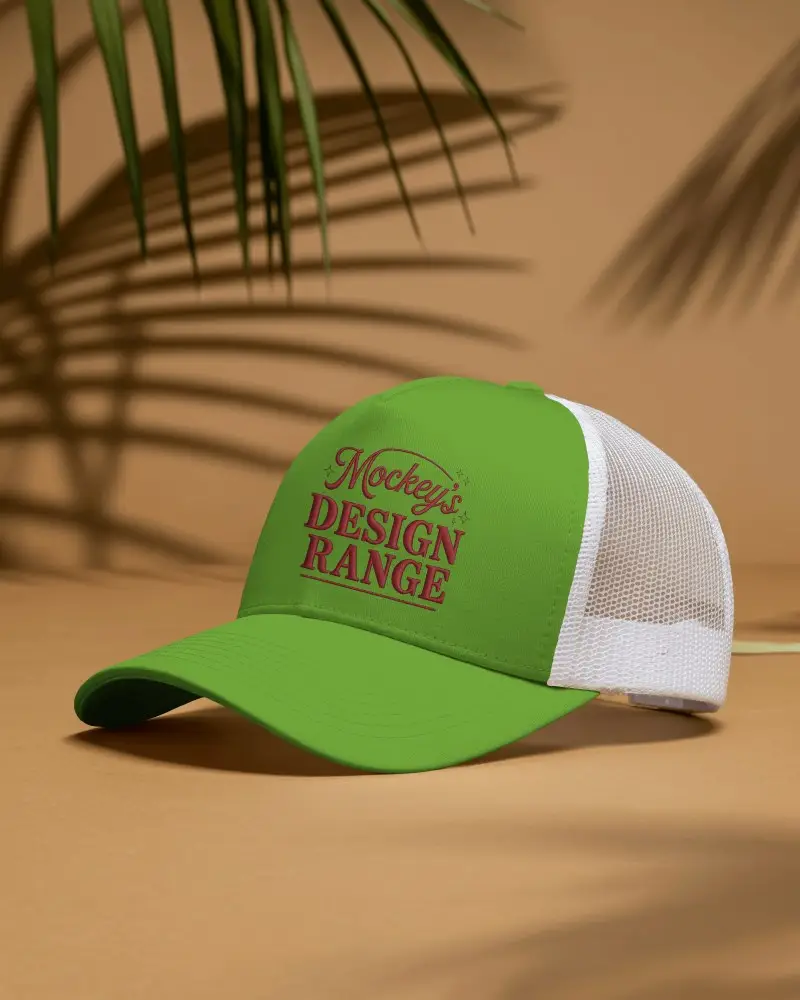 High Quality Trucker Hat Mockup With Mesh Back For Ventilation Comfort Fit And Easy Customization